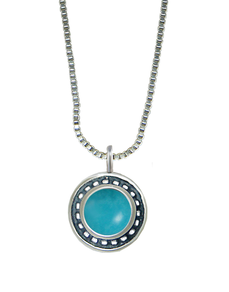 Sterling Silver Little Turquoise Pendant Necklace
